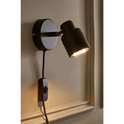 ValueLights Benton - Benton - Matt Black - Textile Cable - Spotlight ValueLights Benton - Benton - Matt Black - Textile Cable - Spotlight