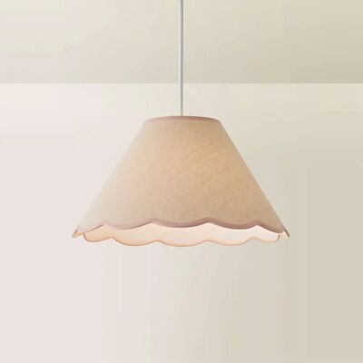 ValueLights - Florie Linen Large Lamp Shade - Scallop Pink Trim - Lamp Shade ValueLights - Florie Linen Large Lamp Shade - Scallop Pink Trim - Lamp Shade