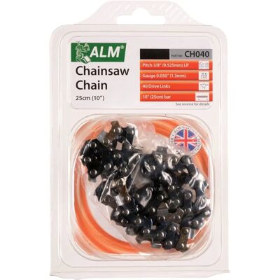 Chaîne de tronçonneuse ALM Manufacturing CH040 - 3/8in x 40 maillons - Convient pour barres de 25cm - Publicité Chaîne de tronçonneuse ALM Manufacturing CH040 - 3/8in x 40 maillons - Convient pour barres de 25cm - Publicité