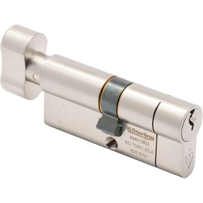 Cylindre de porte Sterling BS1 ETN4050 Nickel Satiné - Sécurité Certifiée - Publicité Cylindre de porte Sterling BS1 ETN4050 Nickel Satiné - Sécurité Certifiée - Publicité