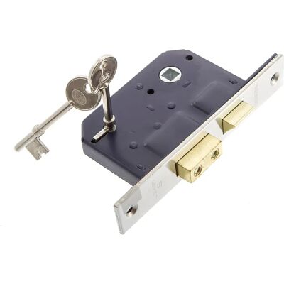 Sterling MLS252N Nickel 5 Lever Mortice Sashlock - Mortice Sashlock Sterling MLS252N Nickel 5 Lever Mortice Sashlock - Mortice Sashlock