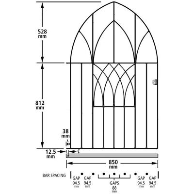 Abbey Modern Low Bow Garden Gate - galvanised metal Abbey Modern Low Bow Garden Gate - galvanised metal