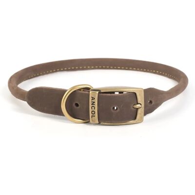 Ancol Timberwolf Round Leather Dog Collar - Brown - 50-59cm - Dog Collar Ancol Timberwolf Round Leather Dog Collar - Brown - 50-59cm - Dog Collar
