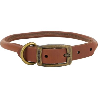 Ancol Heritage Leather Round Sewn Collar - Chestnut - 35-43cm - Dog Collar Ancol Heritage Leather Round Sewn Collar - Chestnut - 35-43cm - Dog Collar