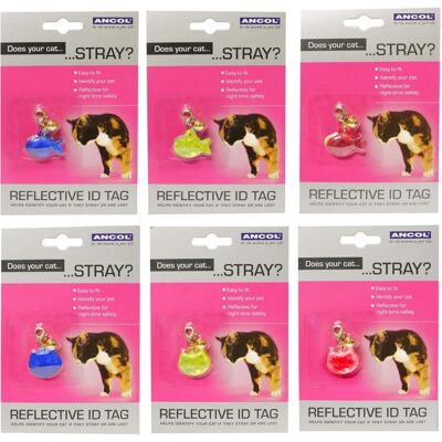 Ancol Étiquettes Réfléchissantes pour Chat Assorties - Badge ID Chat Ancol Étiquettes Réfléchissantes pour Chat Assorties - Badge ID Chat