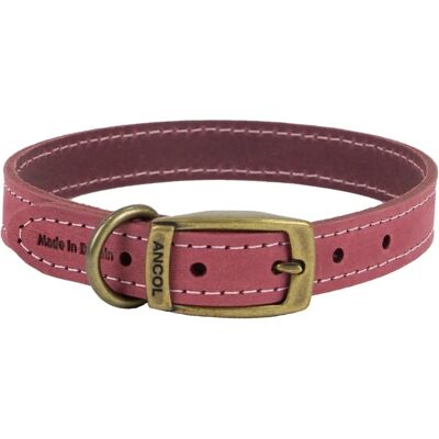 ANCOL - Timberwolf Leather Collar - Raspberry - Pet collar ANCOL - Timberwolf Leather Collar - Raspberry - Pet collar