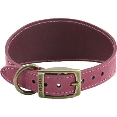 Ancol Timberwolf Leather Whippet Raspberry Collar - Dog Collar Ancol Timberwolf Leather Whippet Raspberry Collar - Dog Collar