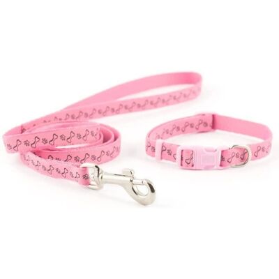 Ancol Small Bite Pink Reflective Paw and Bone Collar and Lead Set - Dog Accessory Ancol Small Bite Pink Reflective Paw and Bone Collar and Lead Set - Dog Accessory