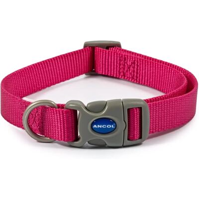 Ancol Heritage Nylon Adjustable Collar Raspberry - Dog Collar - 20-50cm Ancol Heritage Nylon Adjustable Collar Raspberry - Dog Collar - 20-50cm