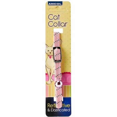 Ancol Pink Softweave Cat Collar - 30cm Safety Elastic Ancol Pink Softweave Cat Collar - 30cm Safety Elastic