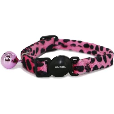 Rosa Sammet Leopard Halsband för Katt - 20-30cm Rosa Sammet Leopard Halsband för Katt - 20-30cm