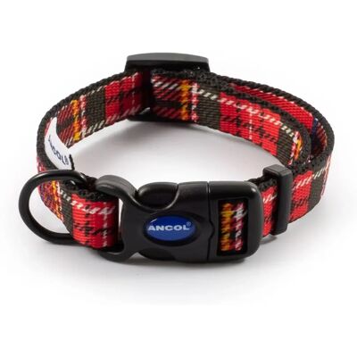 Collier pour chien tartan rouge en nylon réglable Ancol - 20-30cm - Collier pour chien Collier pour chien tartan rouge en nylon réglable Ancol - 20-30cm - Collier pour chien