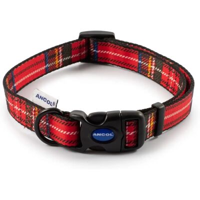 Collier pour Chien Tartan Rouge Réglable Ancol - 30-50cm Collier pour Chien Tartan Rouge Réglable Ancol - 30-50cm