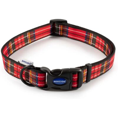 Collier en nylon réglable Ancol Tartan Rouge - 45-70cm Collier chien Collier en nylon réglable Ancol Tartan Rouge - 45-70cm Collier chien