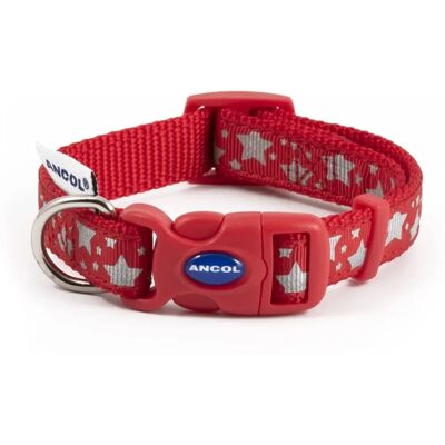 Collier pour chien en nylon réfléchissant rouge Ancol - 20-30cm Collier pour chien en nylon réfléchissant rouge Ancol - 20-30cm