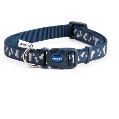 Collier en nylon réglable Ancol Indulgence Paw N Bone Bleu - Collier pour animaux Collier en nylon réglable Ancol Indulgence Paw N Bone Bleu - Collier pour animaux