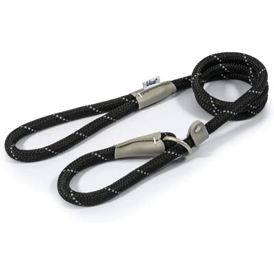 Ancol Viva Rope Slip Lead - Reflective Black 150cm - Dog Product Ancol Viva Rope Slip Lead - Reflective Black 150cm - Dog Product