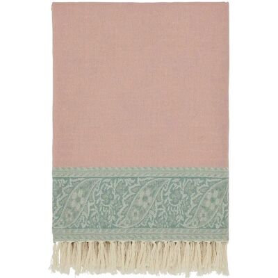 Morris & Co Severne Cochineal Pink Throw - Woven Cotton Wool 130x170cm Morris & Co Severne Cochineal Pink Throw - Woven Cotton Wool 130x170cm