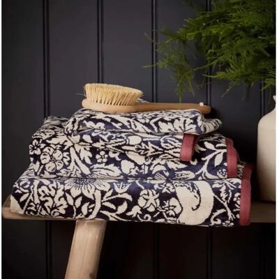 Morris & Co Strawberry Thief Blue Towels - Bath & Hand Size Morris & Co Strawberry Thief Blue Towels - Bath & Hand Size