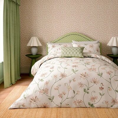 Sanderson Options - Honeysuckle & Sweetpea - Rose - Duvet Cover Set Sanderson Options - Honeysuckle & Sweetpea - Rose - Duvet Cover Set