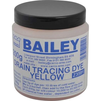Bailey BAI3591 Drain Tracing Dye - Yellow - Publicité Bailey BAI3591 Drain Tracing Dye - Yellow - Publicité