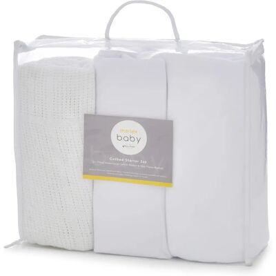 Martex Baby Starter Set Cotbed White - Cotbed Bedding Martex Baby Starter Set Cotbed White - Cotbed Bedding
