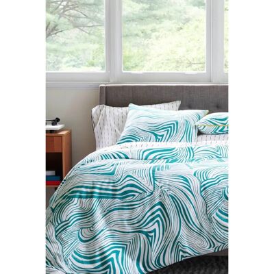 Novogratz - Zebra Marble - Green - Cotton - Duvet Cover Set Novogratz - Zebra Marble - Green - Cotton - Duvet Cover Set