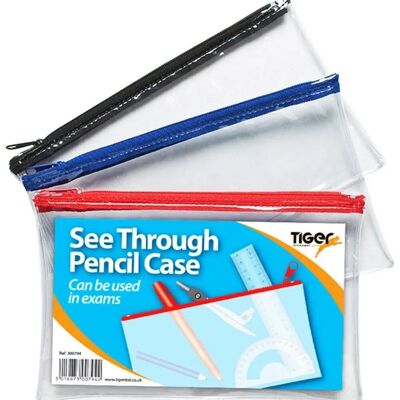 Tiger 20x12cm Clear Pencil Case - Pencil Case Tiger 20x12cm Clear Pencil Case - Pencil Case
