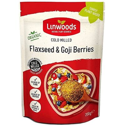 Sementes de linha moídas e bagas de goji orgânicas 200 g - Suplemento alimentar Sementes de linha moídas e bagas de goji orgânicas 200 g - Suplemento alimentar