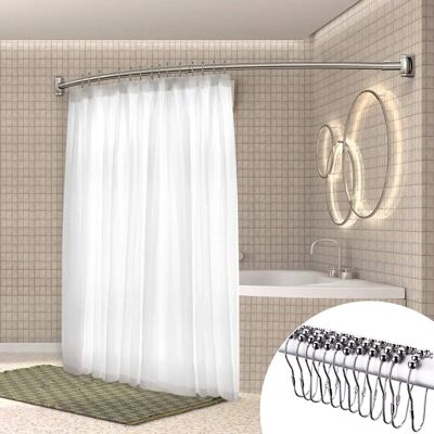 Denny International - CURVED SHOWER RAIL - CHROME - Shower Rail Denny International - CURVED SHOWER RAIL - CHROME - Shower Rail
