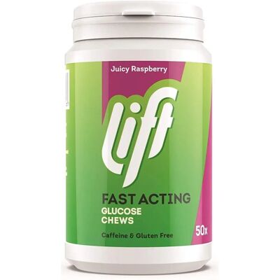 Lift Pastillas de Glucosa Frambuesa - Acción Rápida, Vegano, 50 unidades Lift Pastillas de Glucosa Frambuesa - Acción Rápida, Vegano, 50 unidades
