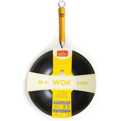 School of Wok Wok Star 12 / 30cm Non-Stick Carbon Steel Wok - Wok Star School of Wok Wok Star 12 / 30cm Non-Stick Carbon Steel Wok - Wok Star