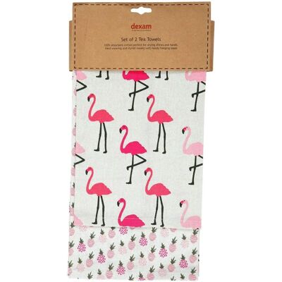 Dexam Pink Flamingo Set mit 2 Geschirrtüchern Dexam Pink Flamingo Set mit 2 Geschirrtüchern
