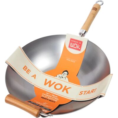 School of Wok Wok Star 14/35cm - Carbon Steel Heavy Duty Wok School of Wok Wok Star 14/35cm - Carbon Steel Heavy Duty Wok