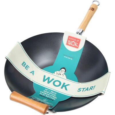 School of Wok Wok Star 14 / 35cm Non-Stick Carbon Steel Heavy Duty Wok School of Wok Wok Star 14 / 35cm Non-Stick Carbon Steel Heavy Duty Wok