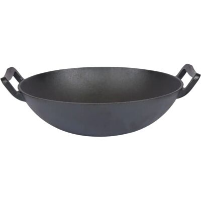 School of Wok Støbejern Wok - 12/30cm, Holdbar, Non-stick School of Wok Støbejern Wok - 12/30cm, Holdbar, Non-stick