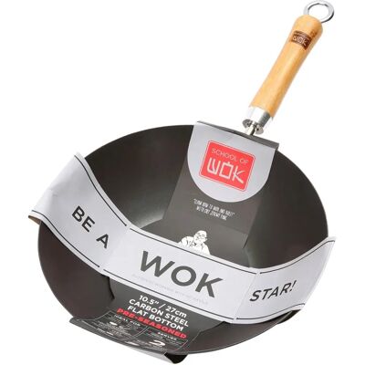 School of Wok Karbonstål Wok - 10,5/27cm Forbehandlet School of Wok Karbonstål Wok - 10,5/27cm Forbehandlet