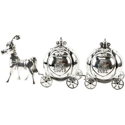 Widdop Silverplated Cinderella Carriage - First Tooth & Curl Keepsake Widdop Silverplated Cinderella Carriage - First Tooth & Curl Keepsake