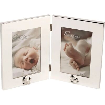 Bambino by Juliana Silver Plated Double Photo Frame - 4" x 6" - Photo Frame Bambino by Juliana Silver Plated Double Photo Frame - 4" x 6" - Photo Frame