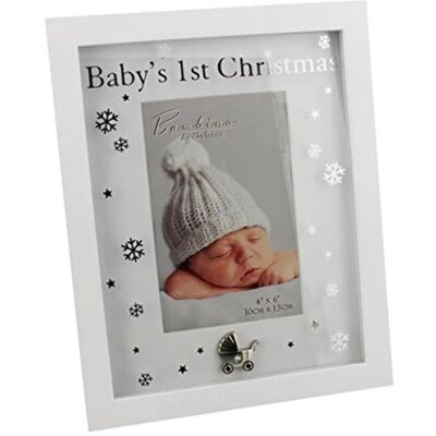 Cadre de Noël du premier bébé Bambino par Juliana - Unisexe, 4x6" - Publicité Cadre de Noël du premier bébé Bambino par Juliana - Unisexe, 4x6" - Publicité