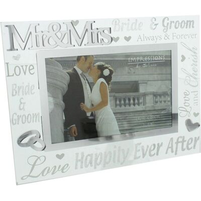 Widdop & Co. Mr & Mrs Glass 6x4 Photo Frame with Mirror & Glitter Letters - Photo Frame Widdop & Co. Mr & Mrs Glass 6x4 Photo Frame with Mirror & Glitter Letters - Photo Frame