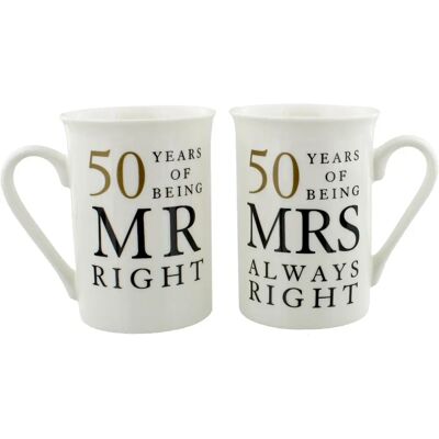 Amore by Juliana 50th Golden Wedding Anniversary Gift - Pair Of Mugs WG67750 Amore by Juliana 50th Golden Wedding Anniversary Gift - Pair Of Mugs WG67750