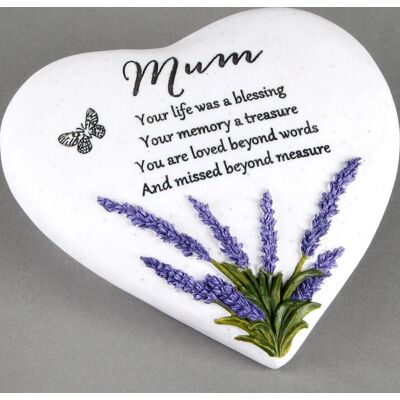WIDDOP and Co. - Thoughts Of You Heart Stone - Lavender - Mum - Graveside Stone WIDDOP and Co. - Thoughts Of You Heart Stone - Lavender - Mum - Graveside Stone