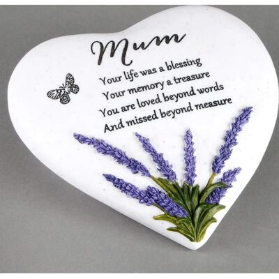 WIDDOP and Co. - Thoughts Of You Heart Stone - Lavender - Mum - Graveside Stone WIDDOP and Co. - Thoughts Of You Heart Stone - Lavender - Mum - Graveside Stone