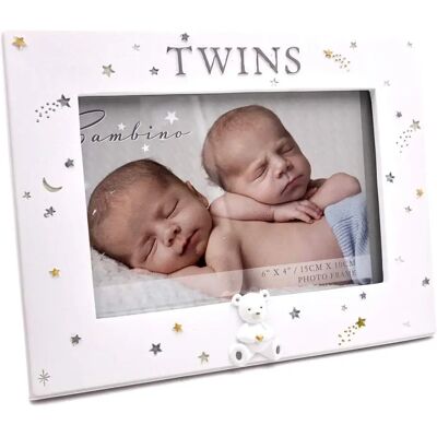 Juliana White Resin Twins Photo Frame - Landscape 6x4 - Photo Frame Juliana White Resin Twins Photo Frame - Landscape 6x4 - Photo Frame