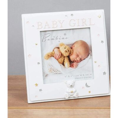 WIDDOP and Co. - Bambino Resin Baby Girl - 4x4 - Photo Frame WIDDOP and Co. - Bambino Resin Baby Girl - 4x4 - Photo Frame