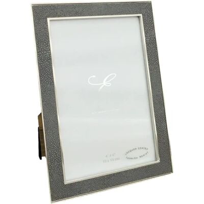 Elegance Nickel Plated Grey Faux Shagreen Frame - Photo Frame Elegance Nickel Plated Grey Faux Shagreen Frame - Photo Frame