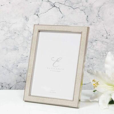 Juliana Elegance Metal Plated Faux Shagreen Photo Frame - Cream/Silver - Photo Frame Juliana Elegance Metal Plated Faux Shagreen Photo Frame - Cream/Silver - Photo Frame