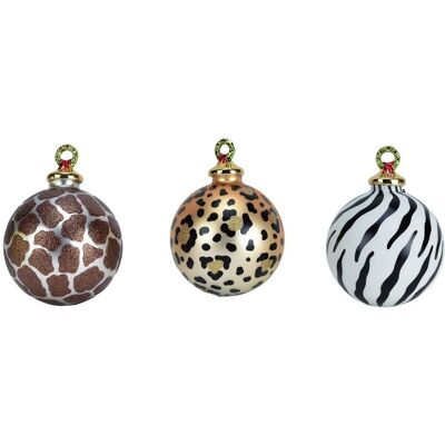 Widdop and Co. - Glass Baubles - Animal print Widdop and Co. - Glass Baubles - Animal print