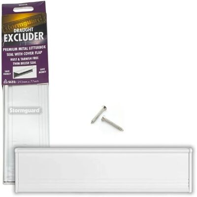STORMGUARD - Draught Excluder Seal Brush - White - Metal - Letterbox draught excluder STORMGUARD - Draught Excluder Seal Brush - White - Metal - Letterbox draught excluder